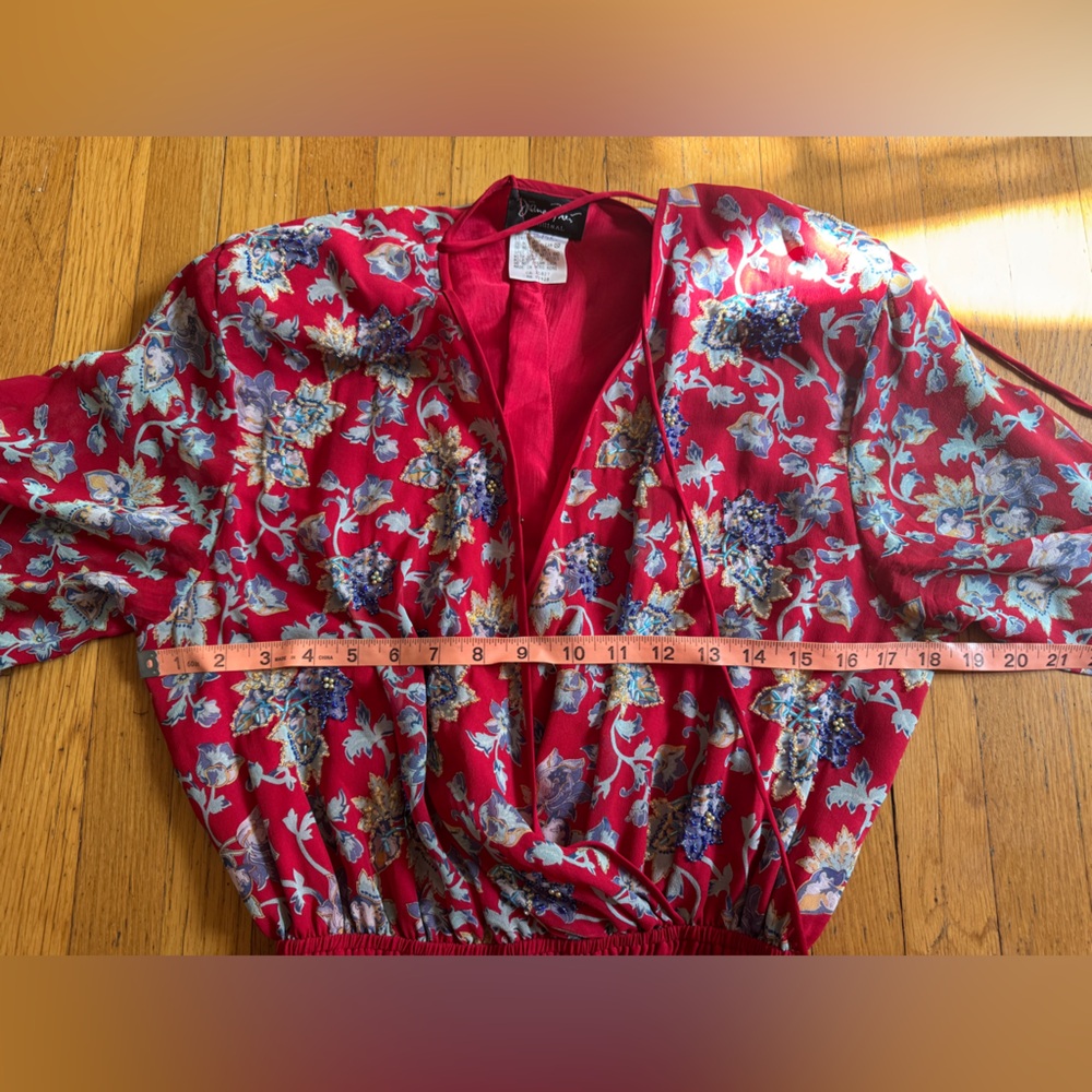 80s Vintage Diane Freis Silk Dress - Picture 5 of 9